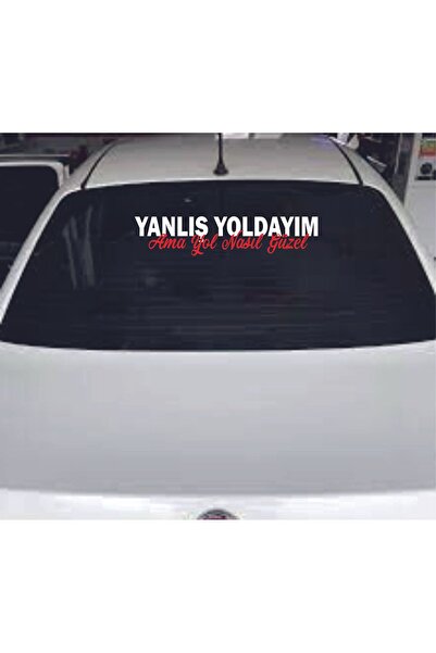 Kurt Reklam Dünyası araba motor araç arka cam yazısı yanlış yoldayım
