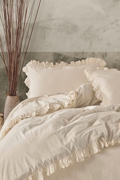 Macas Home Grace 100% Cotton Frilly Washable Διπλό Σετ Παπλωματοθήκης 200*220