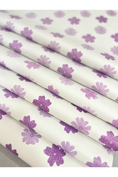 Meyofficial Lilac tone floral patterned plush packaging paper 50*70 cm 25 sheets
