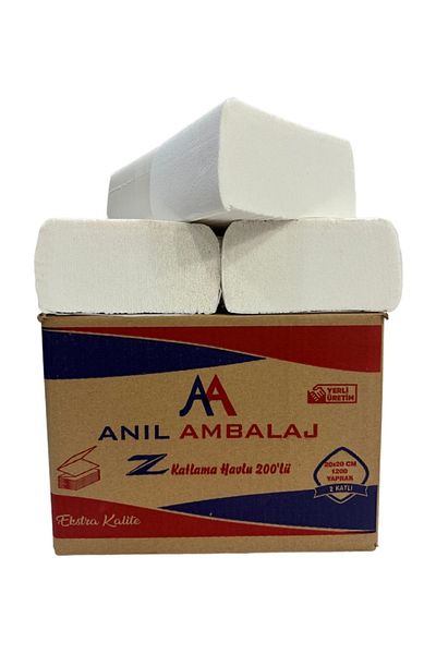 ANIL AMBALAJ 200 Z Fold Paper Towels - 4 Packs of 800 Napkins