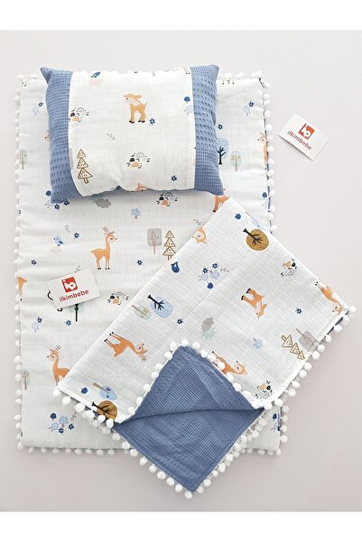 ib ilkimbebe منتج أطفال - طقم فتحة بطانية، وسادة، موسلين، وسادة أطفال، حديثي ...