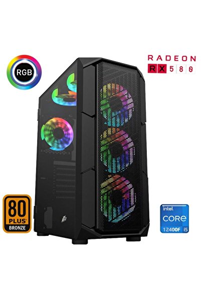 XASER Xsr521 I5 12400f 32gb Ram 1tb M.2 Nvme Ssd 8gb Rx580 Masaüstü Oyuncu Bilgisayarı