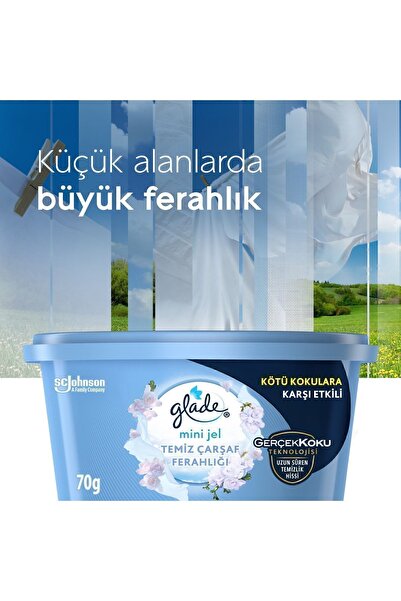 Glade Mini Jel Oda Kokusu Temiz Çarşaf Ferahlığı 3 'lü Set