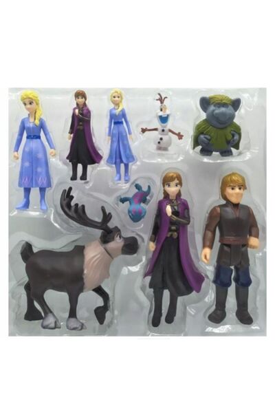 Otantik Home Frozen Elsa Anna karakter figür seti 9'lu oyuncak seti
