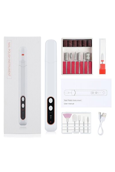 CeymSTecH USB şarjlı elektrikli tırnak parlatıcı matkap uçları profesyonel tö...