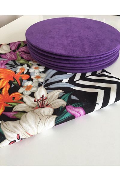runnerdesign1 H&n Purple Flower Runner și 6 farfurii violet
