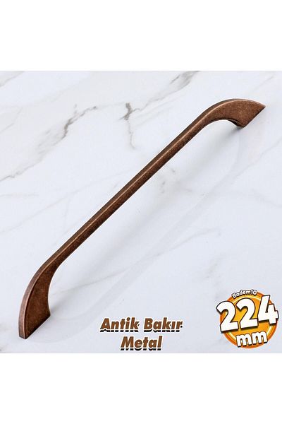 Badem10 Meriç 224 mm - 22,4 cm Mobilier din metal antic din cupru antic Dulap de bucătărie Mâner dulap Mâner