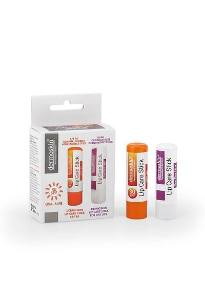 Dermoskin عصا ترطيب الشفاه SPF 30 عبوة هدية 3.9 جرام