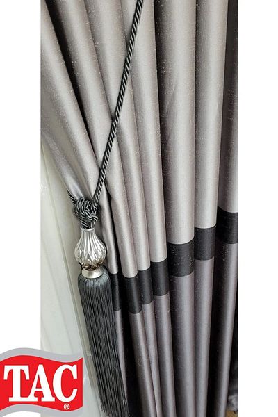Taç New Season Rüyaper - Gray, Black and Anthracite Banded Curtain