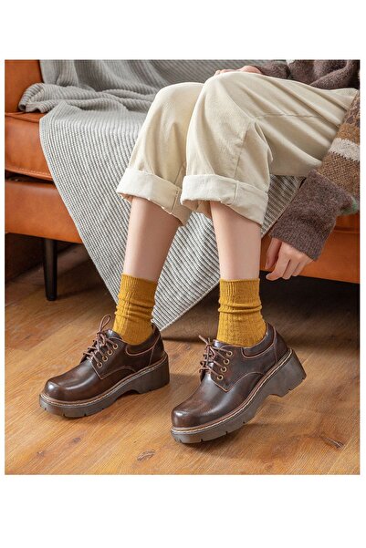 çorapmanya 4 Pairs of Women - Comfortable Corded Sleeping Socks, Multicolored