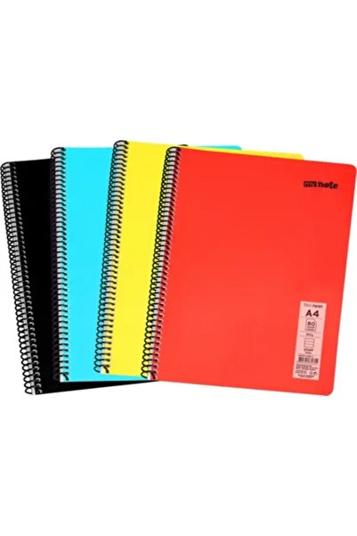 Mynote Flex Neon Defter A4 80 Sayfa 4'lü Defter Seti (2 Kareli + 2 Çizgili)