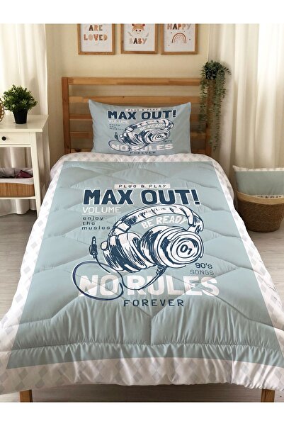 Evmila Cuvertură matlasată cu model pe două fețe - Set de dormit pentru o sin...