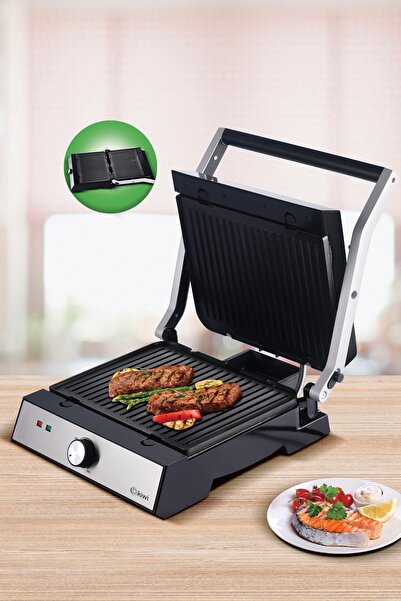 Kiwi Ksm-2448 Paslanmaz Çelik Gövdeli Izgara Ve Tost Makinesi