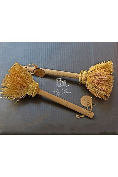 naturalistgift Kitchen Brush with Wooden Handle Mini Witch Vacuum Cleaner