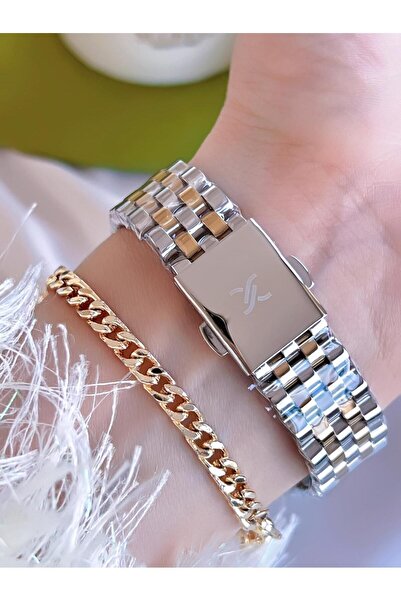 Daniel Klein 30 Mt Water Resistant Women's Wristwatch and Bracelet Set with Steel Cord