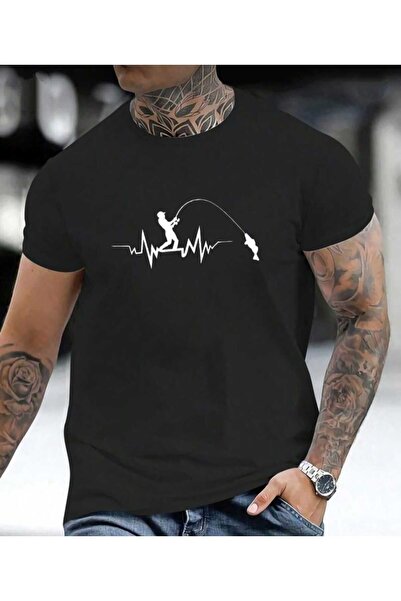 CONSTRAİN Κομψό μπλουζάκι με στάμπα Fish Lover - Άνετο, μοντέρνο γιακά, κοντο...