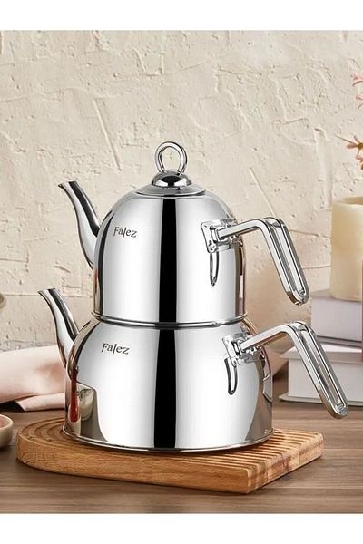 FALEZ Ares Medium Size Steel Teapot Set