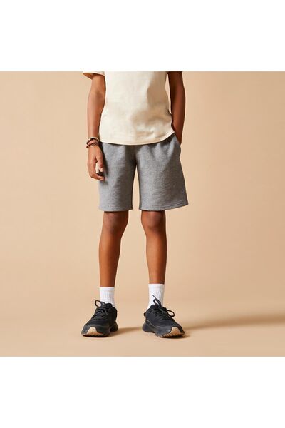 Decathlon Domyos Children's Gray Cotton Sports Shorts 500