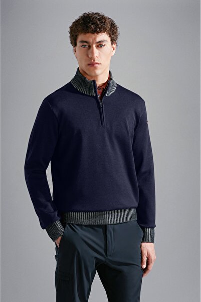PAUL&SHARK MEN'S ZIPPED PULLOVER C.W. WOOL