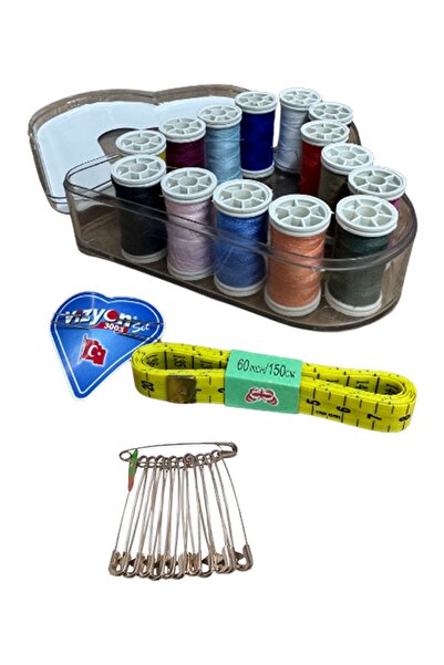 intoku مجموعة 14 لونًا من خيط الخياطة وشريط القياس والإبرة - متعددة الوظائف