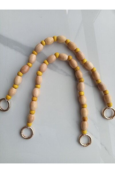 hobi duragı Silindir Ahşap Boncuklu Çanta Sapı