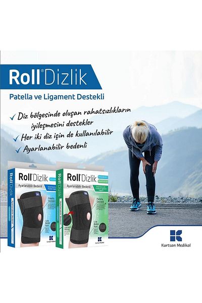 Roll Knee Brace Patella - Ligament Supported Adjustable Size
