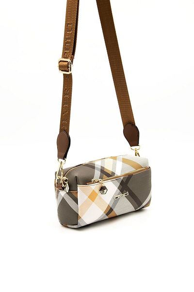 Silver Polo Taba SP1142 - Geantă Crossbody pentru femei, argintiu și kaki polo