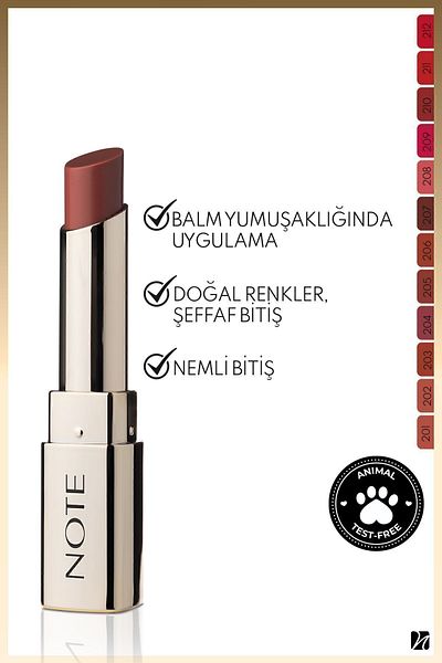 NOTE Iconic Sheer Lipstick Moisturizing Bright Lipstick 205 Mystick - Nude