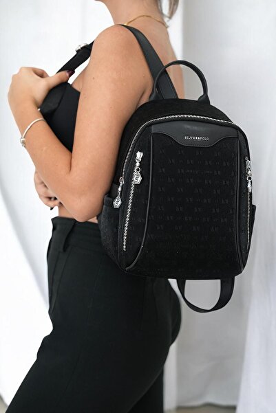 Silver Polo Negru - Rucsac negru pentru femei SP906