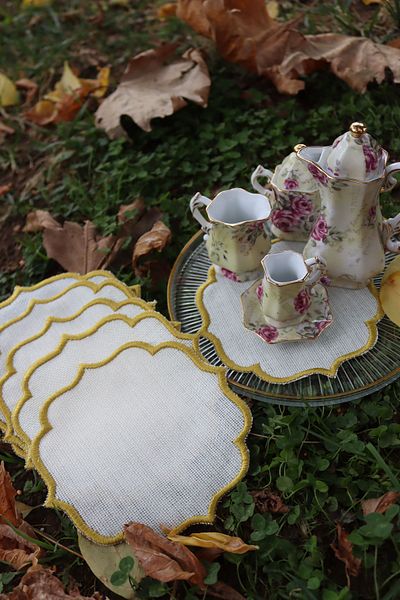 vipceyiz 6 Pieces Sparkling Presentation Napkin Suitable for Etamine Processing