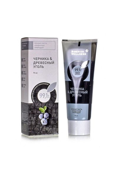 Siberian Wellness Toothpaste Bilberry And Charcoal-stain Removal Toothpaste 75ml
