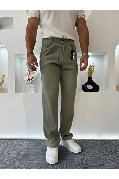 UTTBASİC Haki Fitilli Pileli Baggy Pantolon