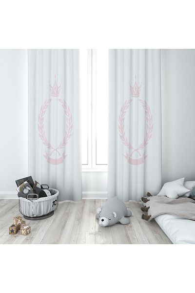 Lolla Pink Crowned Background Curtain 174