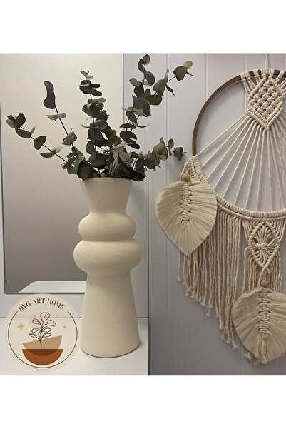 DygArtHome Seramik Dokulu Kule Vazo (31cm)
