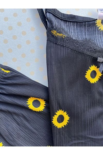 WALJA Set de pijamale negre cu dantelă Pegasus