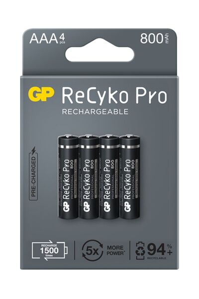 GP Recyko Pro 800 Mah Aaa Ince Kalem 8'li Şarj Edilebilir Pil