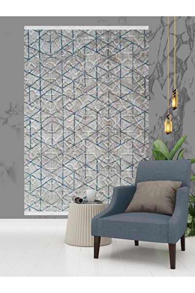 Adalıpanda Halı Emboss Kabartmalı Kaymaz Tabanlı , Yıkanabilir Ve Leke Tutmaz Dört Mevsim Yolluk Saçaklı