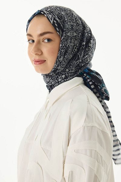 FENZA SCARF Şal din bumbac Adalie cu model floral etnic