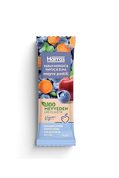 Harras 14gr x 10 Pieces vegan Fruit Pestle - Blueberry and Carrot and Apple