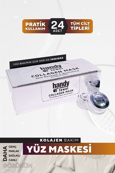 HandyTowel 24 Pack Collagen Face Paper - Mask