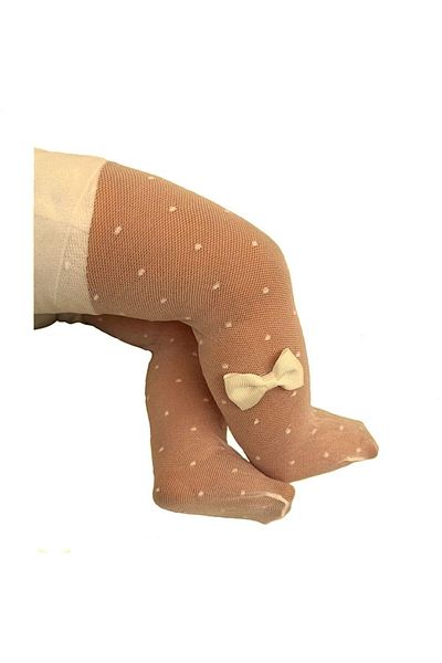 Daymod Azra Baby Bow Pantyhose Bone