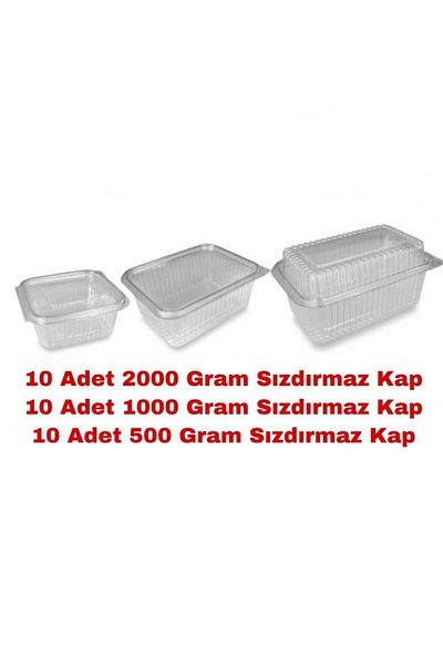 Özkan Ambalaj Temizlik 10 Pieces 2000 Cc 10 Pieces 1000 Cc 10 Pieces 500 Cc Disposable Leak Proof Cup Set
