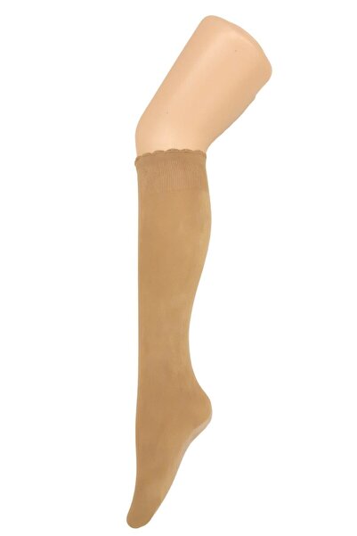 DAYMOD ÇORAP Дамски бежови бамбукови чорапи до коляното