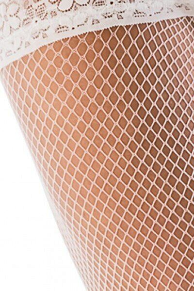 Dore White Silicone Women's Garter Stockings