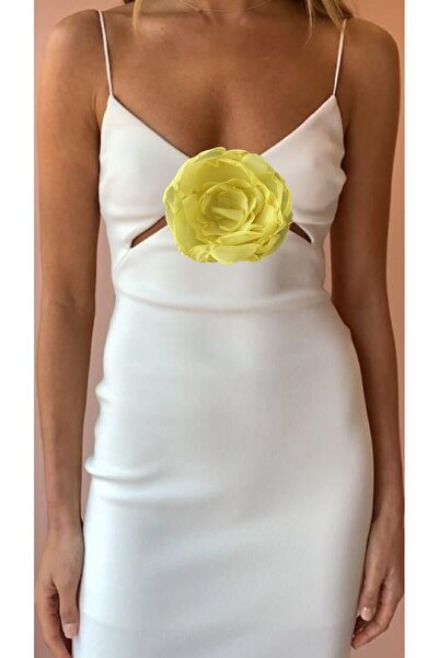 quella atelier Yeşil Çiçek Broş Elbise Broşu