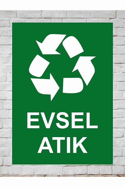 zafrakreklam لافتة نفايات منزلية مقاس 24 × 34 سم PVC zafrakreklam