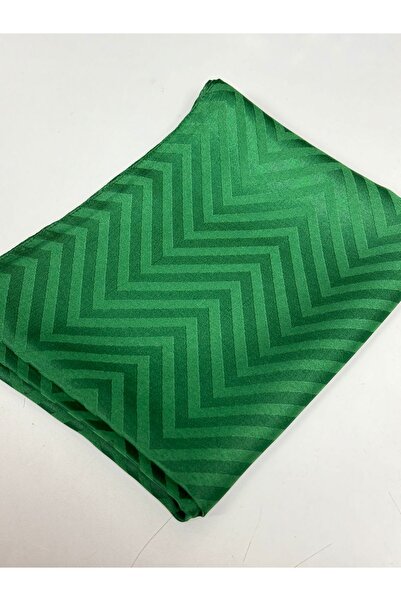 hijabchi شال جاكار حريري زمردي فاخر - نمط متعرج مستورد