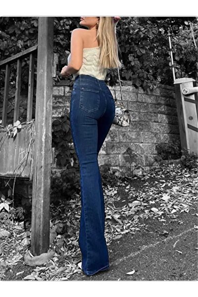 DRC trend Темно-сині іспанські джинси з високою талією та еластичним поясом