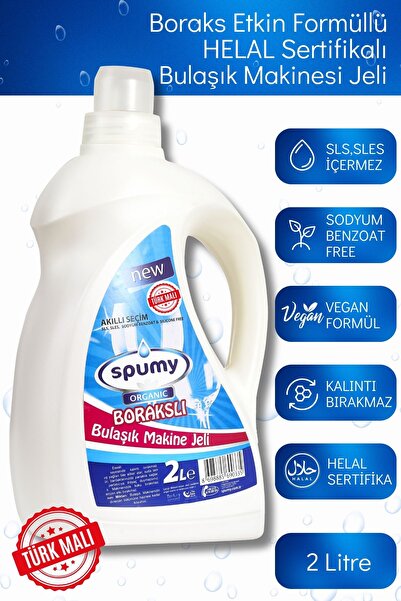 Spumy Boraks Etkin Formüllü Helal Sertifikalı Konsantre Bulaşık Makinesi Jeli...