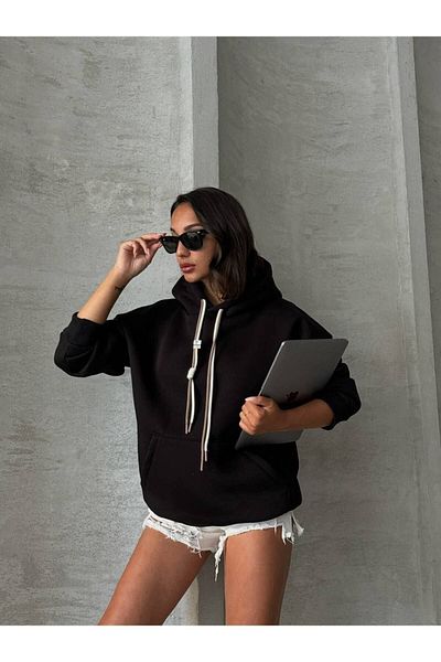 İLKCET MODA Дамски суитшърт Oversize - с дантелени детайли